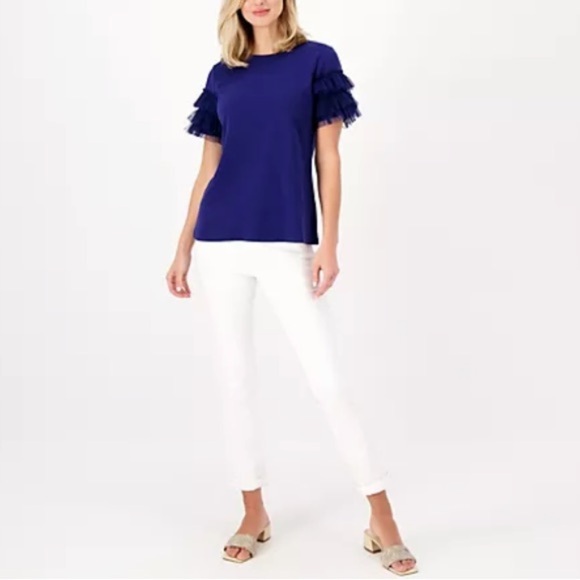 JASON WU Ruffle Sleeve Tee - Picture 2 of 11